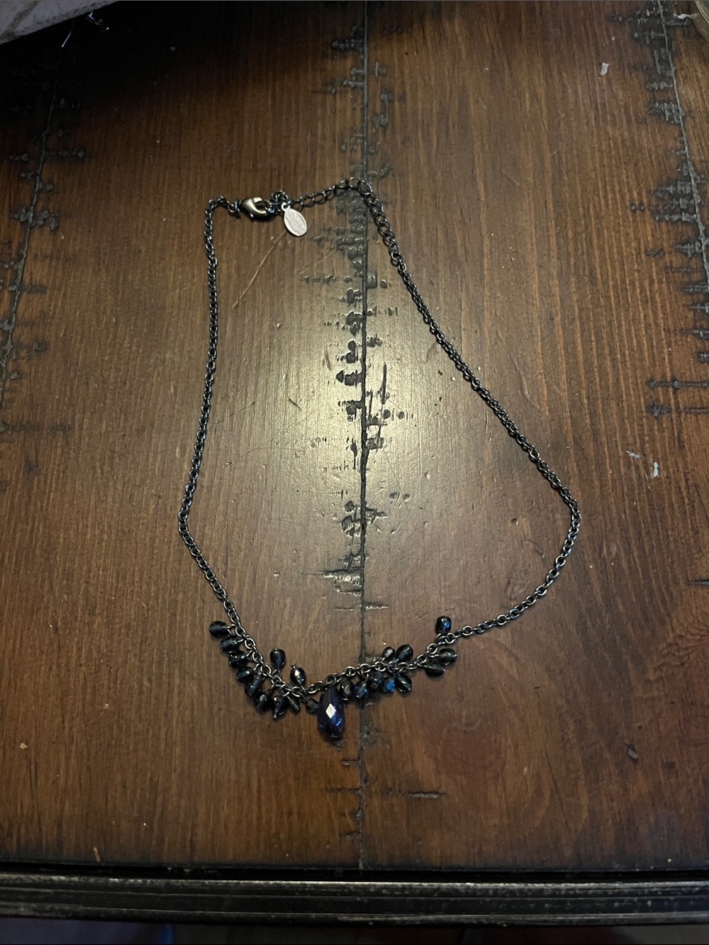 Blue bead and black necklace 2028 brand 1853